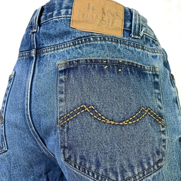 JEANS TRANSIT VINTAGE BLUE JEANS BOYFRIEND DESIGNED STRAIGHT LEGS 100% COTTON 34 - Picture 7 of 9